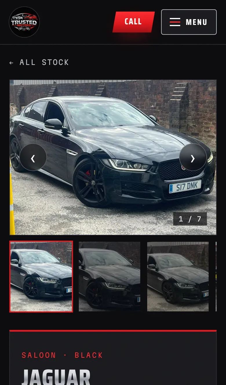 A car page on a phone